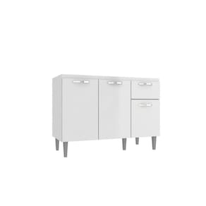 Balcão de Cozinha Pia Light CZ6282 3 Portas 1 Gaveta Branco - Irm Móveis