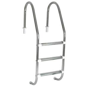 Escada para Piscina Tradicional 1 1/2" em Aço Inox 3 Degraus Anatômicos em Inox - Sodramar
