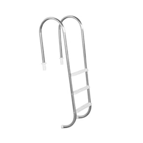 Escada para Piscina Marinheiro 1 1/2" em Aço Inox 3 Degraus Anatômicos em ABS - Sodramar