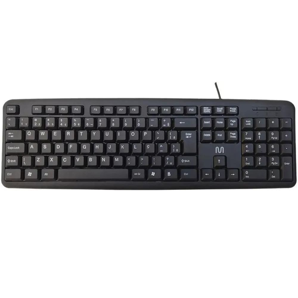 Teclado com Fio Slim Conexão USB Cabo de 150cm Preto Multilaser