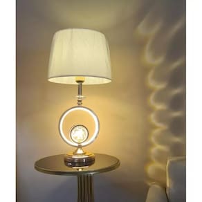 Abajur Luminária Quarto Sala Rosé Gold Globo Cristal 59X30