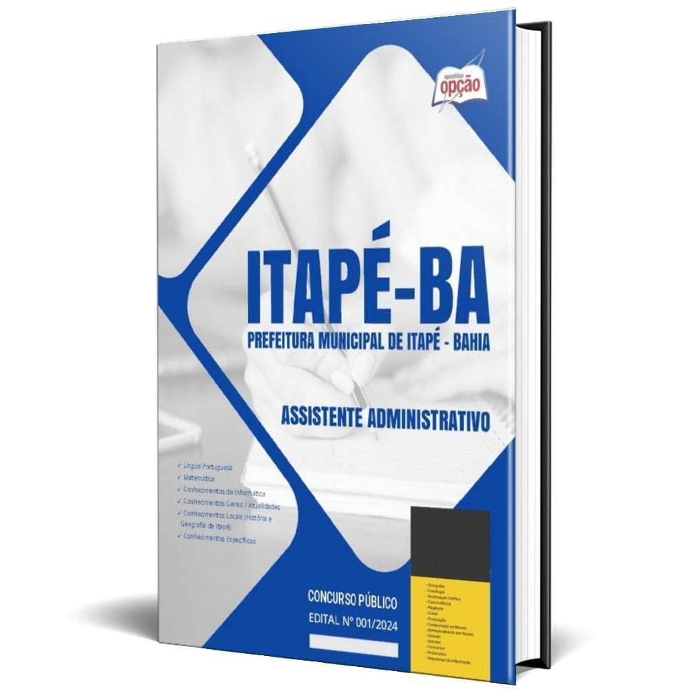 Apostila Prefeitura Itapé Ba 2024 Assistente Administrativo