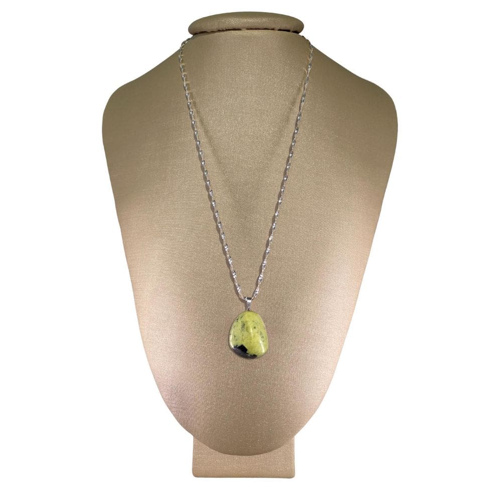 Colar Prata 925 Hélice Serpentinita Polida - P Vecchio Joias