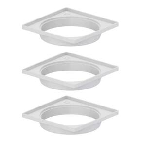 Kit 3 Porta Grelha Ralo Quadrado Caxilho Branco 150Mm Tigre