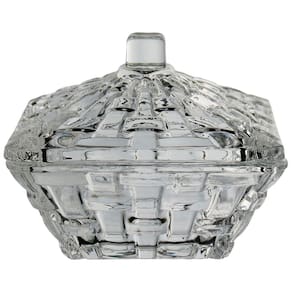 POTICHE QUADRADO HOME&CO COM TAMPA VIDRO 5x7x7cm TRANSPARENTE BALEIRO