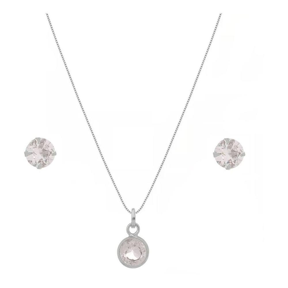 Conjunto Colar Cordão Feminina Veneziana 45Cm Prata Pura 925