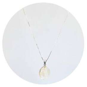 Colar 50Cm Prata 925 Citrino Gota Natural P. Vecchio Joias