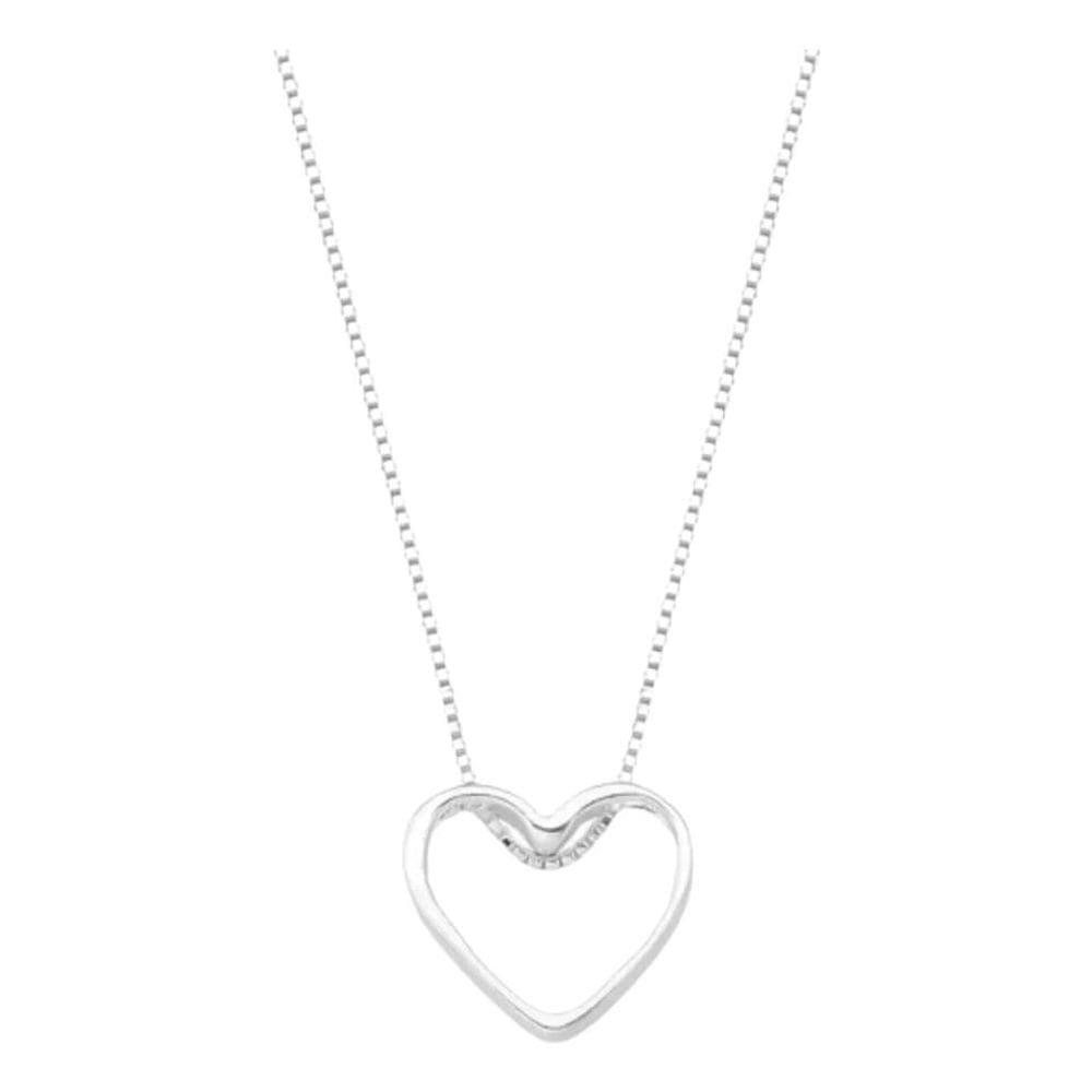 Colar Coração Vazado Prata 925