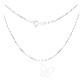 Cordão Feminino Colar Borboleta Lisa Prata 925