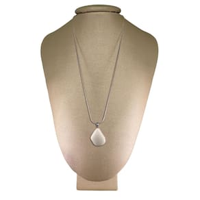 Colar Prata 925 Rabo De Rato Quartzo Branco Polido P Vecchio