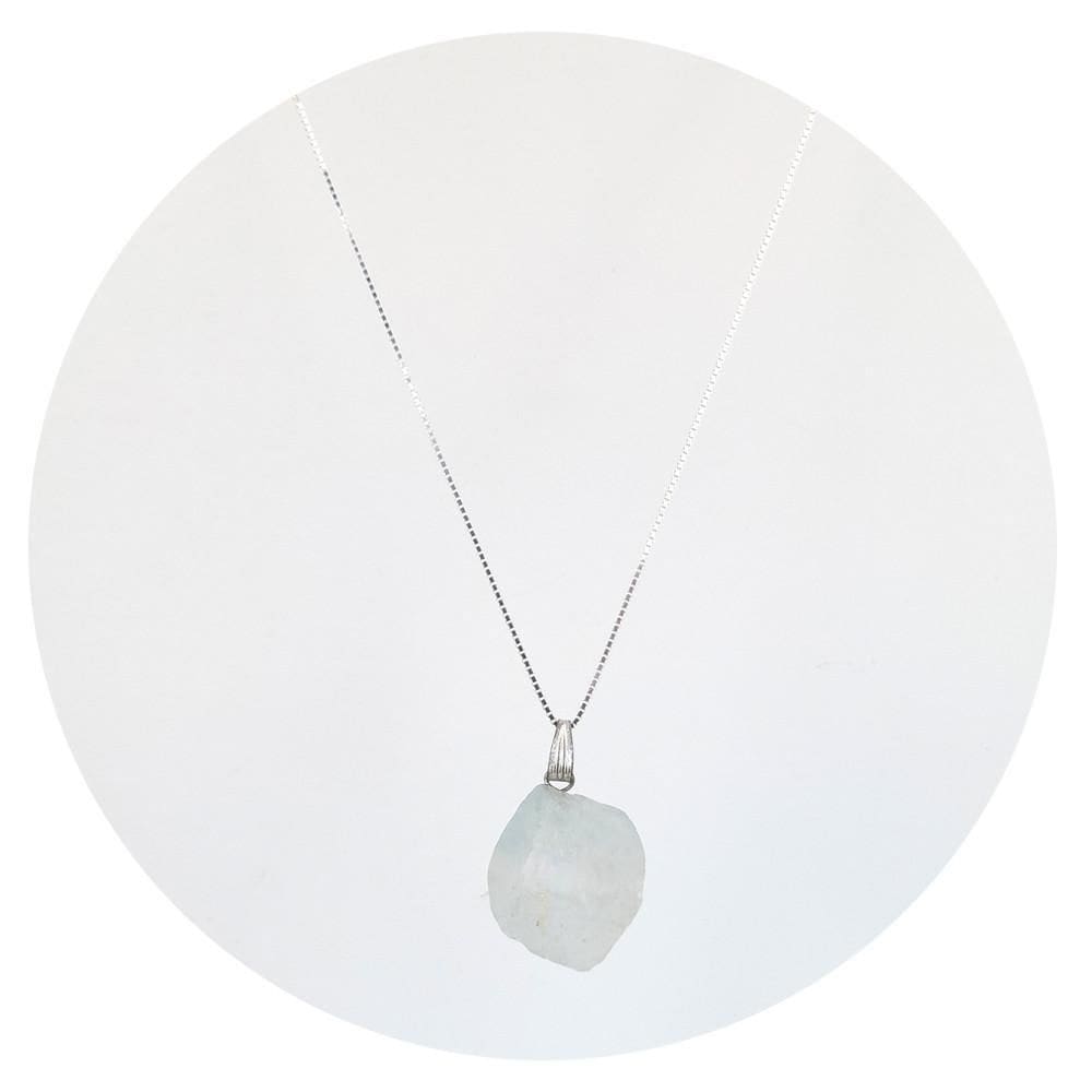 Colar 50Cm Prata 925 Howlita Bruta Natural P. Vecchio Joias