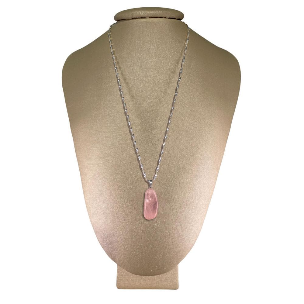 Colar Prata 925 Hélice Quartzo Rosa Polido - P Vecchio Joias