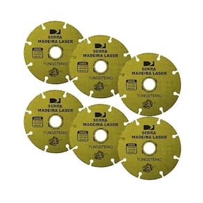 Kit 6 Disco Serra Madeira Laser Tungstênio 7.1/4`` 180Mm