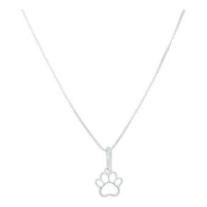 Colar Feminino Eu Te Amo Pet Pata De Cachorro Prata 925