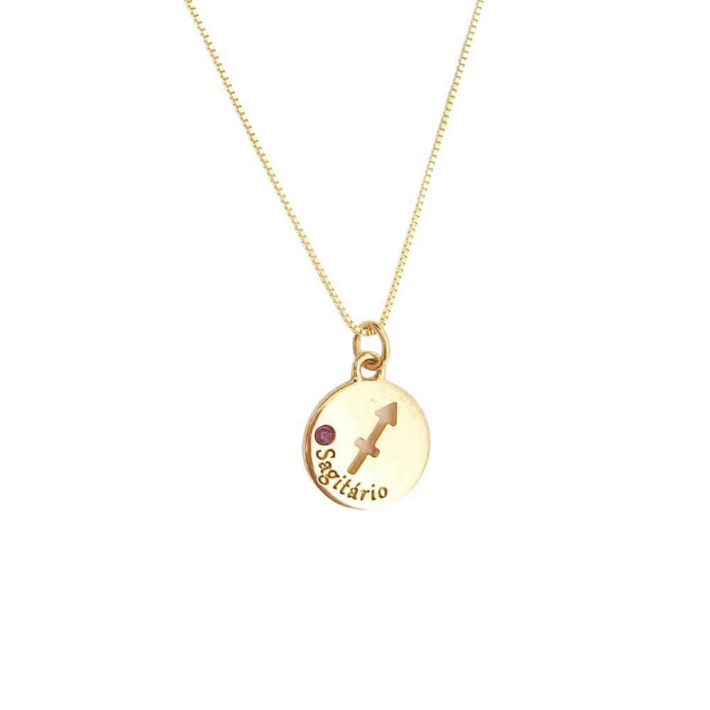 Colar Signos Corrente 65 Cm Banhado Ouro 18K - Sagitário