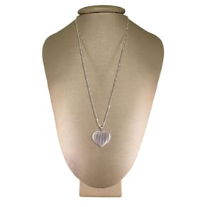 Colar Prata 925 Cadeado Cristal Striato Coração - P. Vecchio