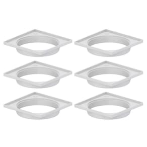 Kit 6 Porta Grelha Ralo Quadrado Caxilho Branco 150Mm Tigre