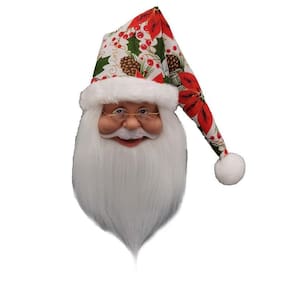 Papai Noel Rosto Branco/Vermelho/Verde Decoração Natal 20Cm