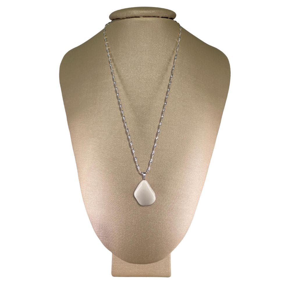 Colar Prata 925 Hélice Quartzo Branco Polido - Ponte Vecchio