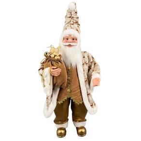 Papai Noel Gigante Linho Marrom Decoração Natal 140Cm