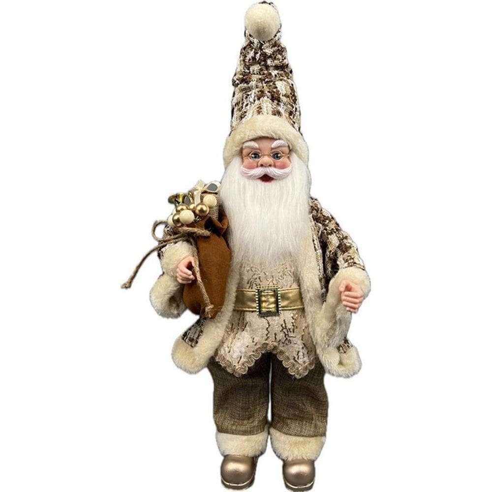 Papai Noel Natal Bordô Marrom Decoração Natal 50Cm