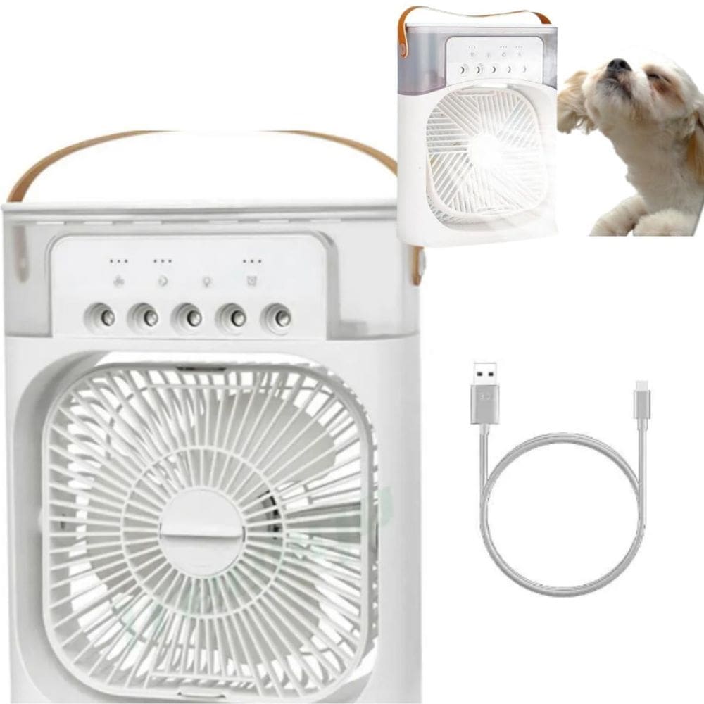 Mini Ventilador Branco Para Mesa Portátil