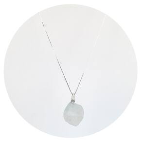 Colar 60Cm Prata 925 Howlita Bruta Natural P. Vecchio Joias