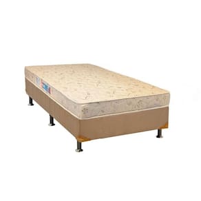 Cama Box c/Auxiliar Solteiro: Colchão Espuma Luckspuma D26 Serene + Base CRC Suede Clean(88x188)