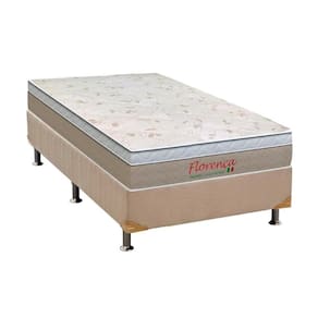 Cama Box Solteiro: Colchão Molas Bonnel Orthoflex Florença + Base CRC Suede Clean(88x188)