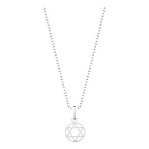 Colar Estrela De Davi Grande Prata 925