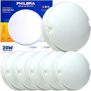 Kit 5 Arandela Tartaruga Sobrepor Led 20W Prova D`Água 3000K