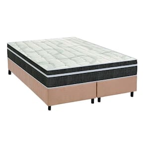 Cama Box Queen: Colchão Molas Orthoflex Bonnel Venezia + Base CRC Suede Bege(158x198)