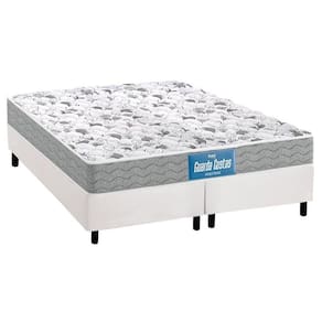 Cama Box Queen: Colchão Espuma Probel D33/EP Guarda Costas Próintense Double Face + Base CRC Courano White(158x198)