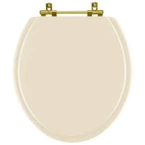 Assento Sanitário Convencional Oval Bone para vaso Ideal Standard com Ferragem Dourada
