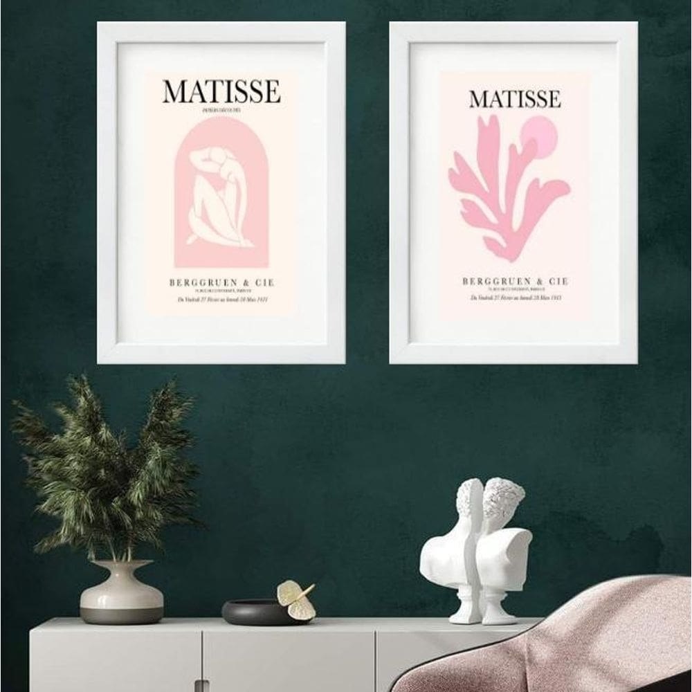 Kit 2 Quadros Matisse Rosa - 60X48Cm