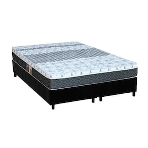 Cama Box Queen: Colchão Molas Castor Bonnel System Class + Base CRC Suede Black(158x198)