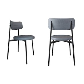 Cadeira Kyta Fixa com 4 Pés 50 X 44,7 X 83,8 Cm com 2 Unidades Cinza/Preto