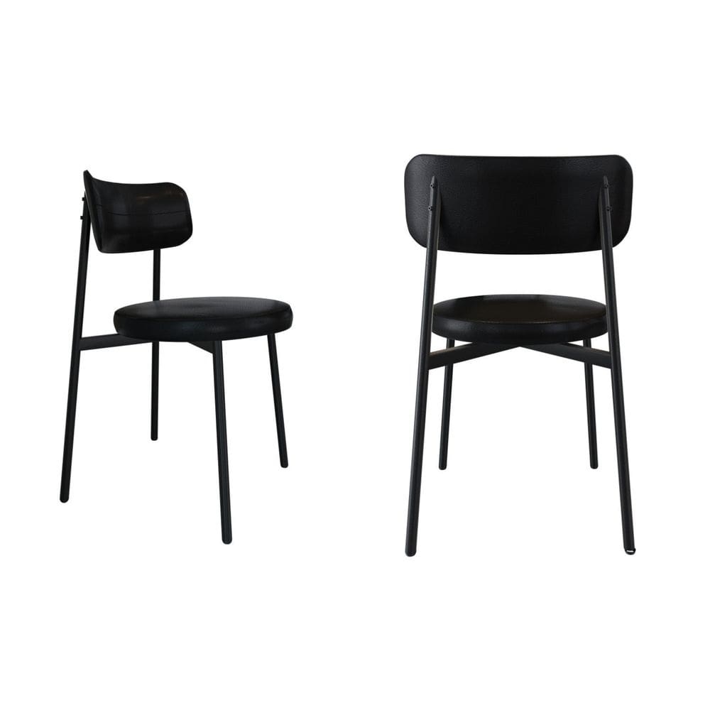 Cadeira Kyta Fixa com 4 Pés 50 X 44,7 X 83,8 Cm com 2 Unidades Preto