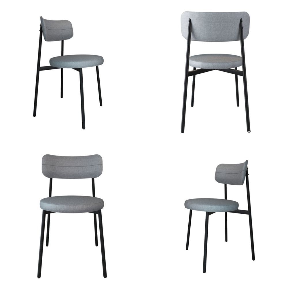 Cadeira Kyta Fixa com 4 Pés 50 X 44,7 X 83,8 Cm com 4 Unidades Cinza /Preto