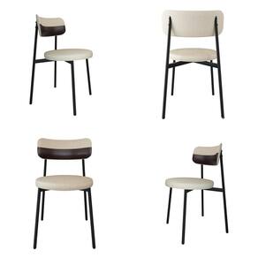 Cadeira Kyta Fixa com 4 Pés 50 X 44,7 X 83,8 Cm com 4 Unidades Areia/ Café/Preto