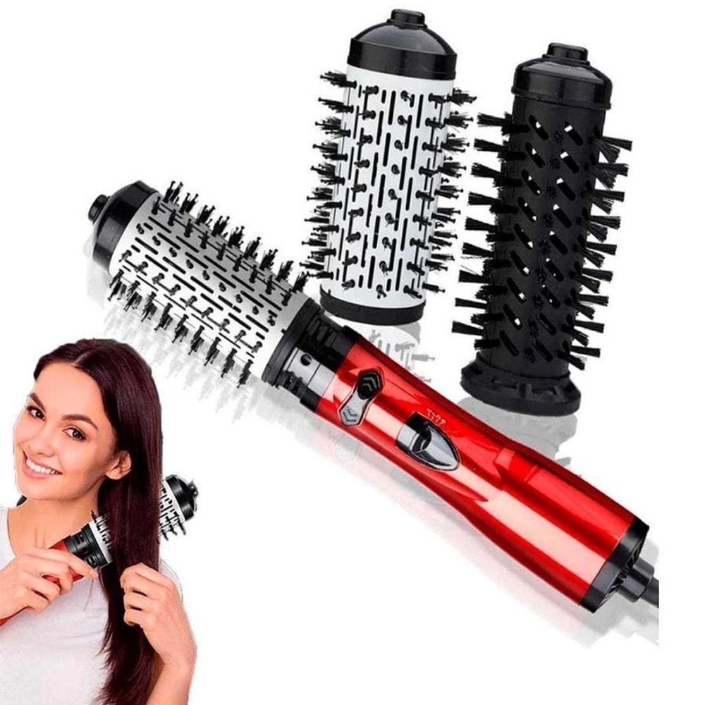 Secador E Alisador Cabelo Escova Rotativa E Íons Negativos