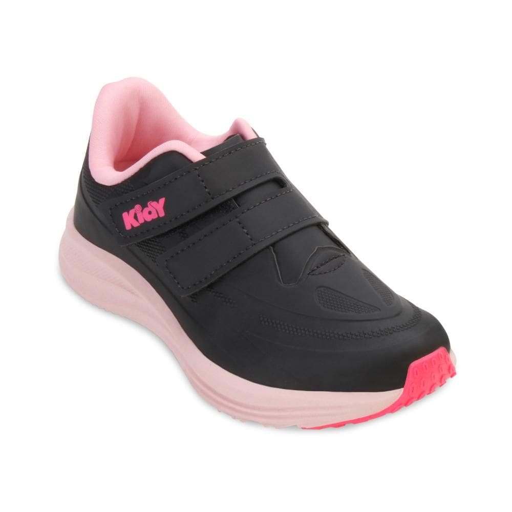 Tênis Infantil Kidy Super Conforto Preto e Rosa Chiclete