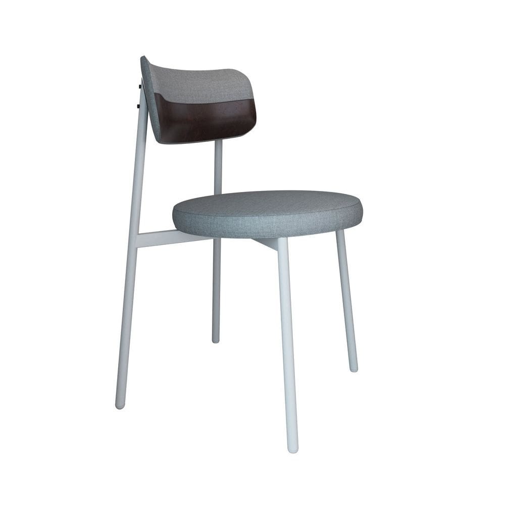 Cadeira Kyta Fixa com 4 Pés 50 X 44,7 X 83,8 Cm com 1 Unidade Cinza/Café/Branco