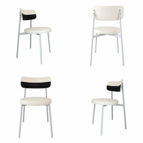 Cadeira Kyta Fixa com 4 Pés 50 X 44,7 X 83,8 Cm com 4 Unidades Preto/Branco