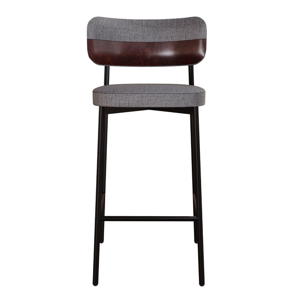 Banqueta Alloa Fixa com 4 Pés 50 X 44,7 X 163,5cm com 1 Unidade Cinza/Café/Preto Epoxi