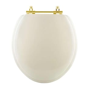Assento Sanitario Almofadado Convencional Oval Bone para vaso Ideal Standard com Ferragem Dourada