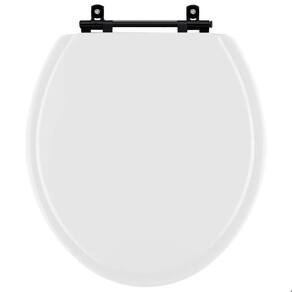 Assento Sanitario Convencional Oval Branco Laqueado para todas as Louças com Ferragem Preta