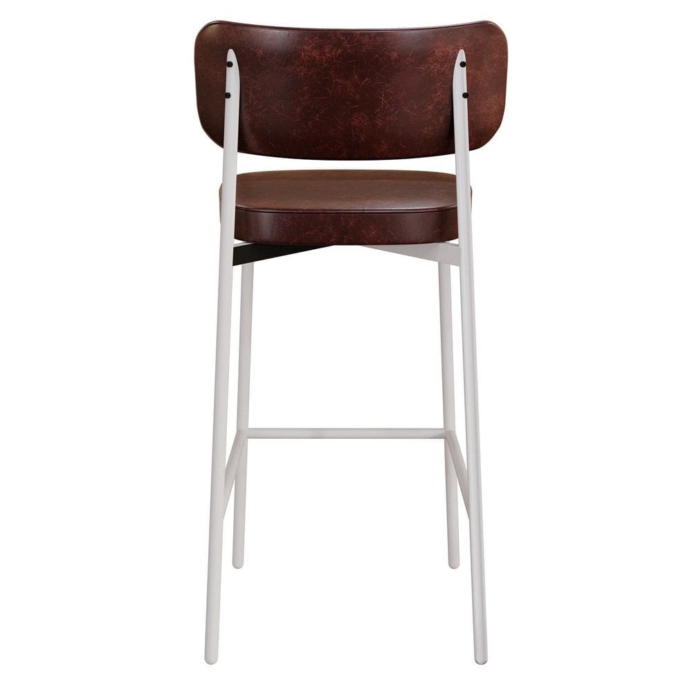Banqueta Alloa Fixa com 4 Pés 50 X 44,7 X 163,5cm com 1 Unidade Café/Branco Epoxi