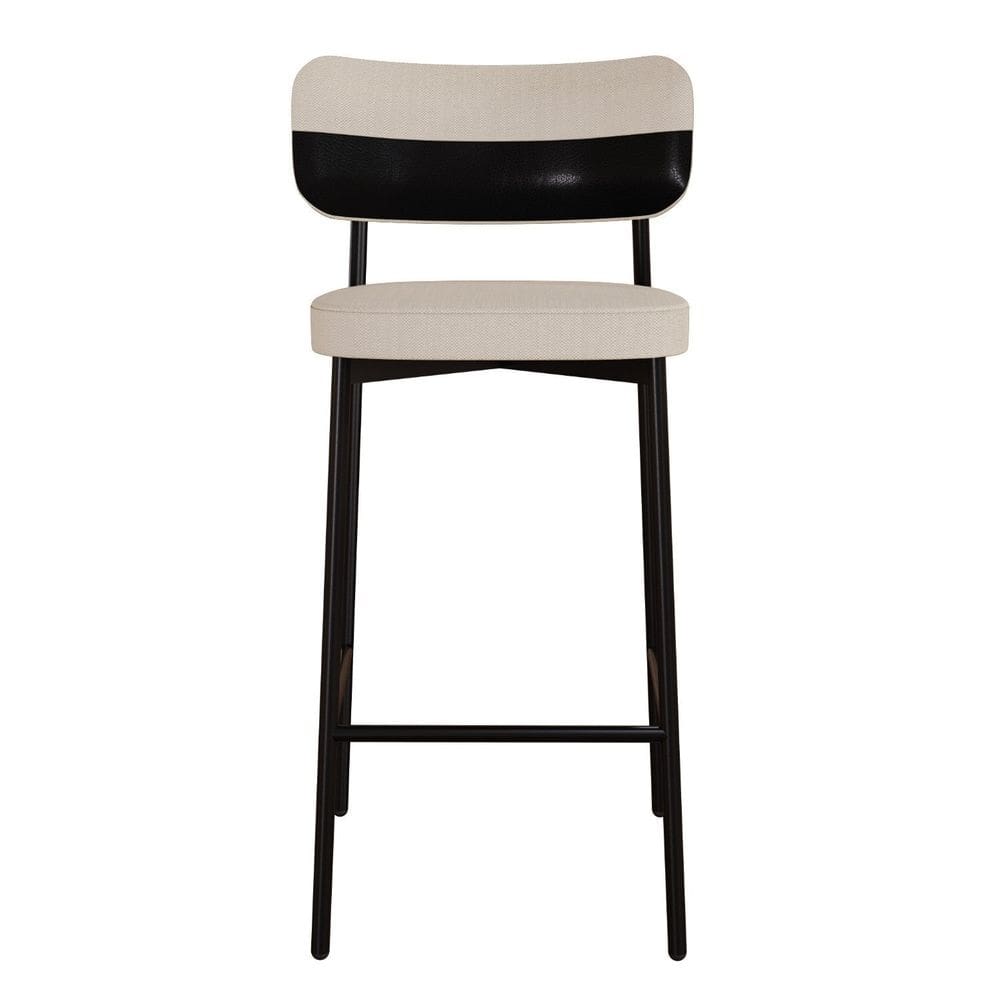 Banqueta Alloa Fixa com 4 Pés 50 X 44,7 X 163,5cm com 1 Unidade Areia/Preto Epoxi