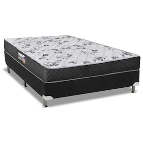 Cama Box Casal: Colchão Ortopédico Herval D28/AG65 Ortopedic Black + Base CRC Suede Black(138x188)